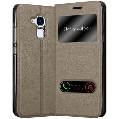 Honor 5C Steingrün Doppelfenster Buchhülle - Handyhülle Honor 5C Steingrün Doppelfenster Buchhülle - Handyhülle