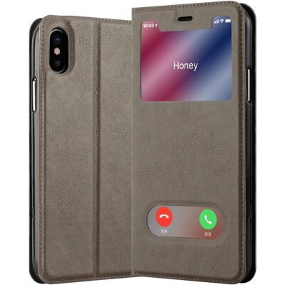Oppo A53 Steingrau Hülle mit Magnetverschluss, View Fenster - Schutz & Stütze Oppo A53 Steingrau Hülle mit Magnetverschluss, View Fenster - Schutz & Stütze
