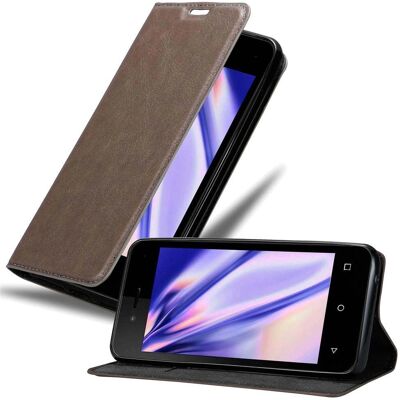 WIKO SUNNY 3 MINI Hülle - Schutzcover mit Ständer & Kartenfach - Kaffee Braun WIKO SUNNY 3 MINI Hülle - Schutzcover mit Ständer & Kartenfach - Kaffee Braun