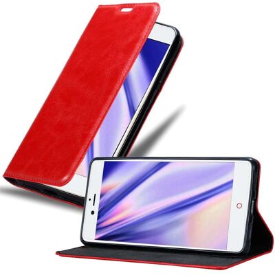 Coque de Protection ZTE Nubia Z11 - Support et Porte-cartes - Rouge - Publicité Coque de Protection ZTE Nubia Z11 - Support et Porte-cartes - Rouge - Publicité