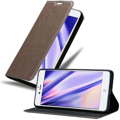 Coque Livre ZTE Nubia Z11 Marron Café avec Support Magnétique - Publicité Coque Livre ZTE Nubia Z11 Marron Café avec Support Magnétique - Publicité