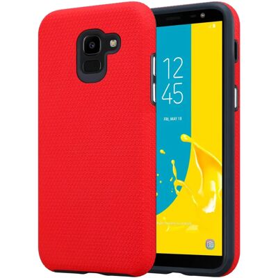 Cadorabo Hybrid-Dreieckhülle für Samsung Galaxy J6 2018 - Rot Cadorabo Hybrid-Dreieckhülle für Samsung Galaxy J6 2018 - Rot