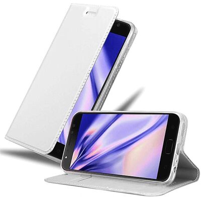 Coque de Téléphone Argentée à Fermeture Magnétique et Porte-cartes - Publicité Coque de Téléphone Argentée à Fermeture Magnétique et Porte-cartes - Publicité