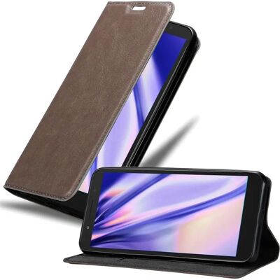 Funda de telefone Oppo / Alcatel - Marrom café com suporte e porta-cartões Funda de telefone Oppo / Alcatel - Marrom café com suporte e porta-cartões