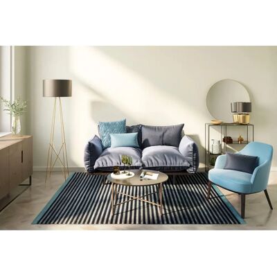 THEKO Miami Blau Teppich - Unifarbene Teppiche THEKO Miami Blau Teppich - Unifarbene Teppiche
