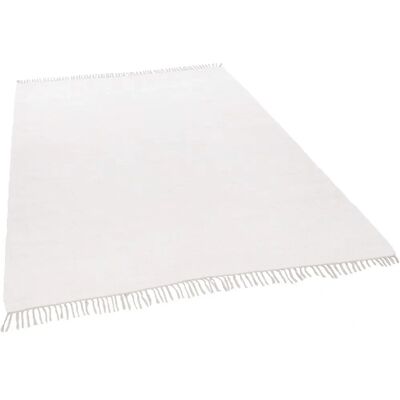 THEKO Weiß Baumwoll Teppich - Handgewebt, 60x120cm, Flachgewebe - Teppich THEKO Weiß Baumwoll Teppich - Handgewebt, 60x120cm, Flachgewebe - Teppich