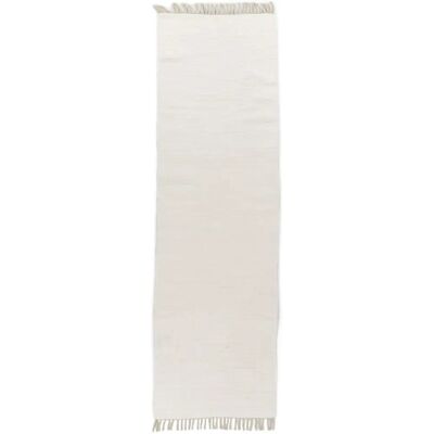 THEKO Happy Cotton Baumwollteppich - 70x250cm, Handweb, Weiß - Teppich THEKO Happy Cotton Baumwollteppich - 70x250cm, Handweb, Weiß - Teppich