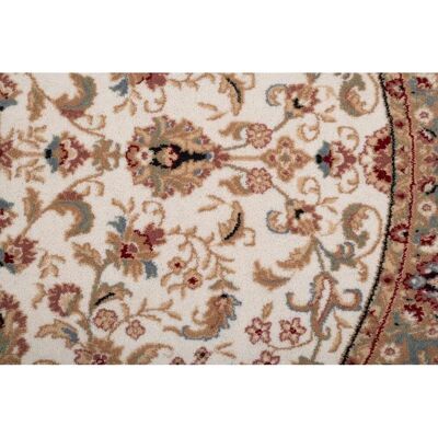 Alfombra de Lana Beige THEKO - 133x133 cm - Diseño Oriental - Tejido a Máquina Alfombra de Lana Beige THEKO - 133x133 cm - Diseño Oriental - Tejido a Máquina