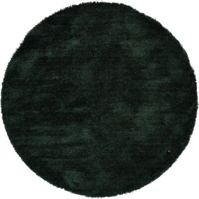 Tom Tailor Dunkelgrüner runder Hochflor-Teppich - Teppich Tom Tailor Dunkelgrüner runder Hochflor-Teppich - Teppich