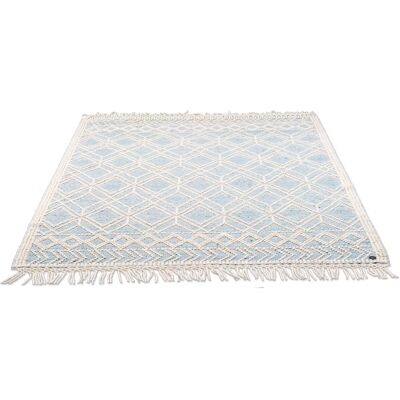 Tom TAILOR HOME Farbiger Macrame Teppich - Blau, 160x230cm, Handgewebt Wolle Tom TAILOR HOME Farbiger Macrame Teppich - Blau, 160x230cm, Handgewebt Wolle