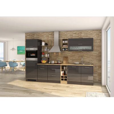Kochstation Mailand - Komplettküchen-Set, Grau, 310cm Kochstation Mailand - Komplettküchen-Set, Grau, 310cm