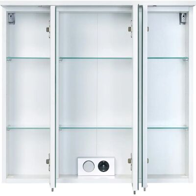 WELLTIME Flex Spiegelschrank - 3 Türen, LED, 6 Einlegeböden WELLTIME Flex Spiegelschrank - 3 Türen, LED, 6 Einlegeböden