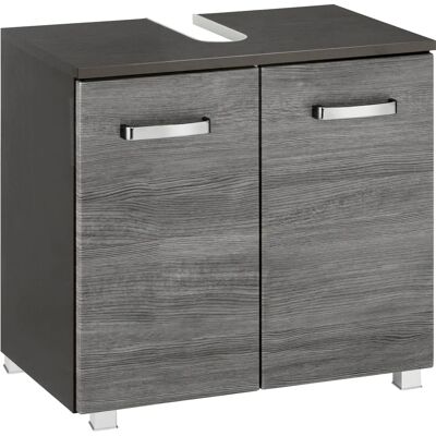 WELLTIME Ravenna Badezimmer Schrank - 60cm, Grau, Modernes Design WELLTIME Ravenna Badezimmer Schrank - 60cm, Grau, Modernes Design