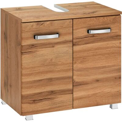 WELLTIME Ravenna Waschbeckenunterschrank - 60cm x 59cm x 35cm - Braun WELLTIME Ravenna Waschbeckenunterschrank - 60cm x 59cm x 35cm - Braun