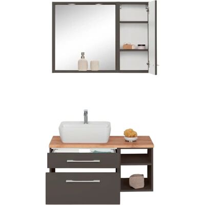 WELLTIME Davos Badezimmer-Set - Wandmontage, Grau WELLTIME Davos Badezimmer-Set - Wandmontage, Grau