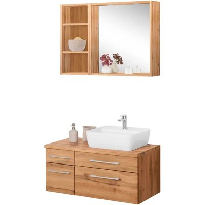 WELLTIME Davos Badezimmer-Set - Eichefarben - Becken rechts - Modernes Design WELLTIME Davos Badezimmer-Set - Eichefarben - Becken rechts - Modernes Design
