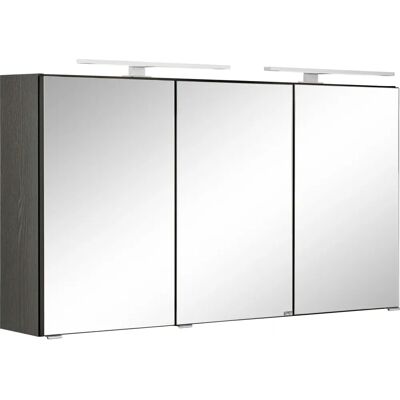 WELLTIME Ohio Spiegelschrank - 3 Türen, Glasablagen, LED-Licht WELLTIME Ohio Spiegelschrank - 3 Türen, Glasablagen, LED-Licht