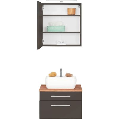 WELLTIME Davos - 60cm Graues Badezimmer-Set WELLTIME Davos - 60cm Graues Badezimmer-Set