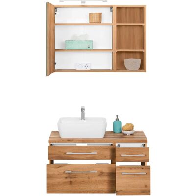 WELLTIME Davos Badezimmer-Set - Schrank, Spiegel, Waschbecken WELLTIME Davos Badezimmer-Set - Schrank, Spiegel, Waschbecken