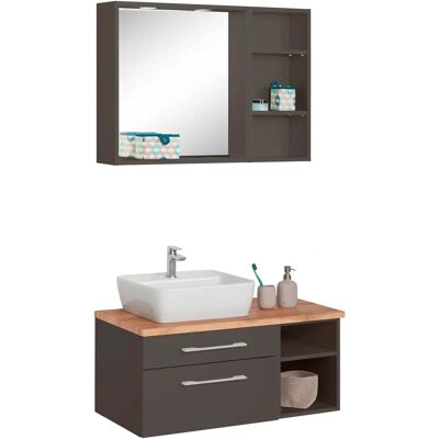 WELLTIME Davos Grau Badezimmermöbel-Set - Badezimmermöbel-Set WELLTIME Davos Grau Badezimmermöbel-Set - Badezimmermöbel-Set