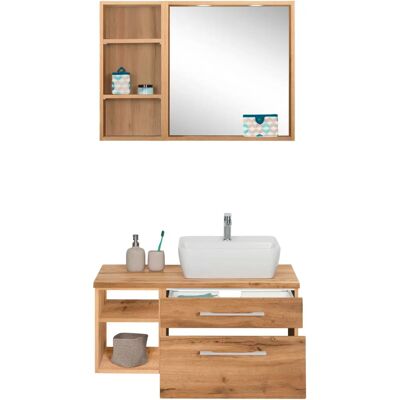 WELLTIME Davos Badezimmermöbel-Set - Modern Eichefarben WELLTIME Davos Badezimmermöbel-Set - Modern Eichefarben