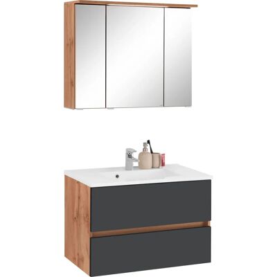 WELLTIME Lucca Badmöbel-Set - 80cm, LED, Glashyllen WELLTIME Lucca Badmöbel-Set - 80cm, LED, Glashyllen