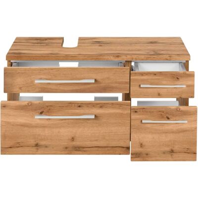 WELLTIME Davos Waschbeckenunterschrank - Soft-Close, 90x41x47 cm, Eichefarben WELLTIME Davos Waschbeckenunterschrank - Soft-Close, 90x41x47 cm, Eichefarben
