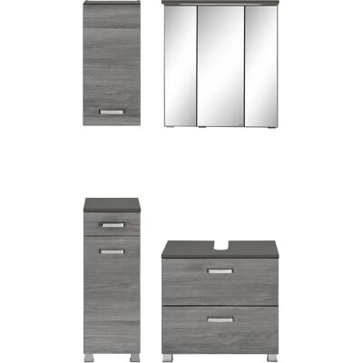 WELLTIME Ravenna Badezimmermöbel-Set - 3-teilig, grau, MDF, Melamin WELLTIME Ravenna Badezimmermöbel-Set - 3-teilig, grau, MDF, Melamin