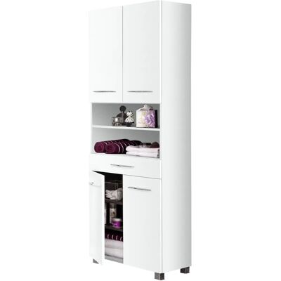 WELLTIME Portofino Badschrank - 4 Regale, 4 Türen, Weiß WELLTIME Portofino Badschrank - 4 Regale, 4 Türen, Weiß
