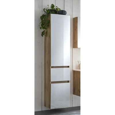 WELLTIME Horki Badezimmer-Schrank - 2 Stück, Weiß, 40cm Breit, 180cm Hoch WELLTIME Horki Badezimmer-Schrank - 2 Stück, Weiß, 40cm Breit, 180cm Hoch