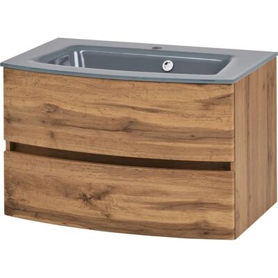 Welltime Kaunas Waschtisch - Soft-Close, 80cm, MDF & Glas Welltime Kaunas Waschtisch - Soft-Close, 80cm, MDF & Glas