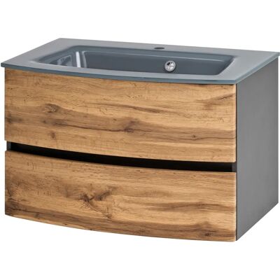 WELLTIME Kaunas - Moderner Wandwaschbecken, 80cm, Soft-Close WELLTIME Kaunas - Moderner Wandwaschbecken, 80cm, Soft-Close