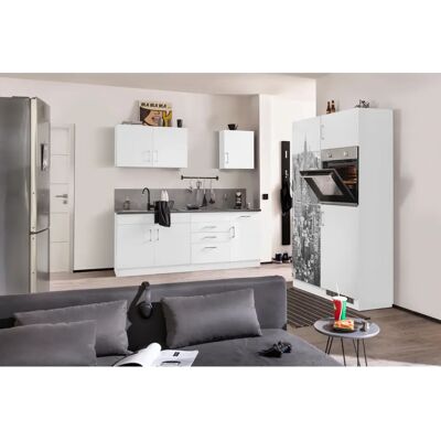 Kochstation KS-Paris - Komplett weiße Küche - 330cm x 60cm Kochstation KS-Paris - Komplett weiße Küche - 330cm x 60cm