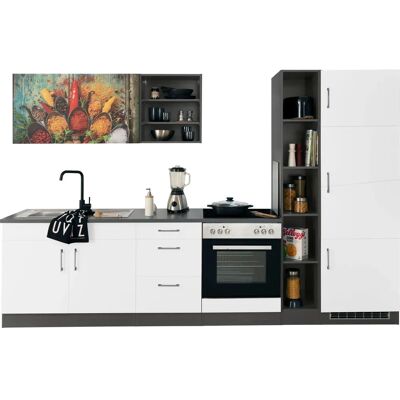 Held Möbel Paris Küchenzeile - 300cm x 60cm - Weiß - Küchenmodul Held Möbel Paris Küchenzeile - 300cm x 60cm - Weiß - Küchenmodul