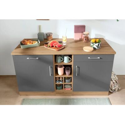 Kochstation KS-Colmar Küchenschrank - 150x85x60cm, Anthrazit Kochstation KS-Colmar Küchenschrank - 150x85x60cm, Anthrazit