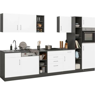 Held Möbel Paris Küchenzeile - 340cm x 60cm - Weiß & Anthrazit Held Möbel Paris Küchenzeile - 340cm x 60cm - Weiß & Anthrazit