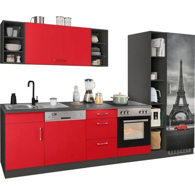 Kochstation KS-Paris - Komplettküchen-Set, 310cm, rot Kochstation KS-Paris - Komplettküchen-Set, 310cm, rot