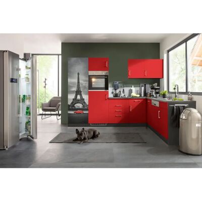 Kochstation KS-Paris - Eckküchen-Set - 290cm x 220cm - rot Kochstation KS-Paris - Eckküchen-Set - 290cm x 220cm - rot