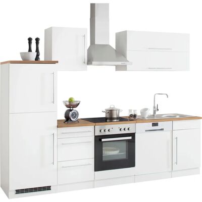 Kochstation KS-Samos - Komplettküchen-Set - 280cm x 60cm - Weiß Kochstation KS-Samos - Komplettküchen-Set - 280cm x 60cm - Weiß