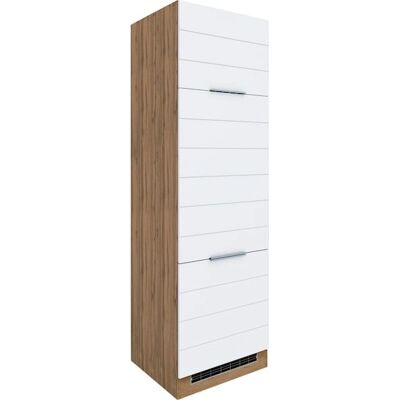 Kochstation KS-Luhe Küchenschrank - Weiß, Wotaneiche, 60cm Breit - Küchenmöbel Kochstation KS-Luhe Küchenschrank - Weiß, Wotaneiche, 60cm Breit - Küchenmöbel