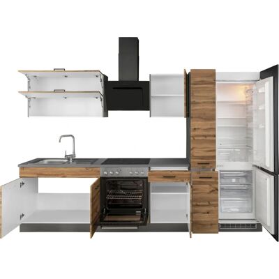 Kochstation KS-Trier - Komplettküchen-Set, 300cm x 60cm, grau Kochstation KS-Trier - Komplettküchen-Set, 300cm x 60cm, grau