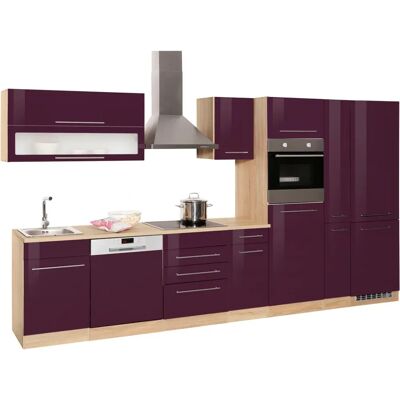 Kochstation KS-Eton - Komplette Küchenzeile - Aubergine & Eiche Kochstation KS-Eton - Komplette Küchenzeile - Aubergine & Eiche