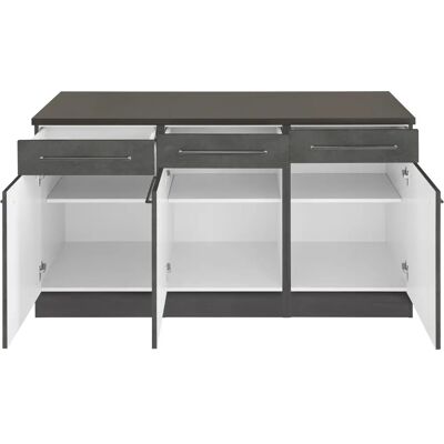 Kochstation KS-Tulsa - 3 Regale, 3 Schubladen, 3 Türen - Küchenschrank Kochstation KS-Tulsa - 3 Regale, 3 Schubladen, 3 Türen - Küchenschrank