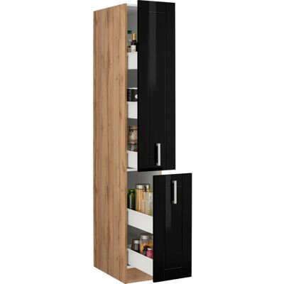 Kochstation KS-Tinnum - Verstellbare Regale, Metallgriffe, MDF-Fronten - Apothekerschrank Kochstation KS-Tinnum - Verstellbare Regale, Metallgriffe, MDF-Fronten - Apothekerschrank