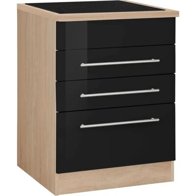 Held Möbel Eton Küchenunterschrank - 60x85x60 cm - Schwarz Hochglanz Held Möbel Eton Küchenunterschrank - 60x85x60 cm - Schwarz Hochglanz