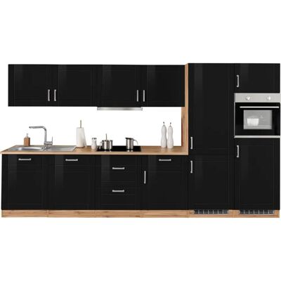 Kochstation KS-Tinnum - Komplettküchen-Set, Schwarz Hochglanz, 360cm Kochstation KS-Tinnum - Komplettküchen-Set, Schwarz Hochglanz, 360cm