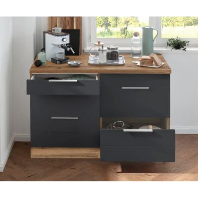 Kochstation KS-Luhe - 120cm Grauer Küchenunterschrank Kochstation KS-Luhe - 120cm Grauer Küchenunterschrank