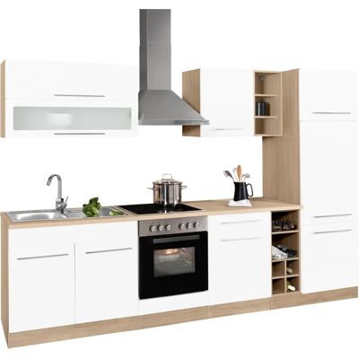 Kochstation Eton - 300x60cm Weiße Küchenschrank-Kombination Kochstation Eton - 300x60cm Weiße Küchenschrank-Kombination