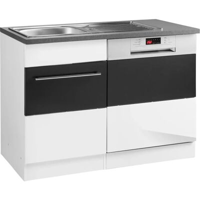 Kochstation Trient - Anthrazit/Weiß Hochglanz Küchen Unterschrank Kochstation Trient - Anthrazit/Weiß Hochglanz Küchen Unterschrank