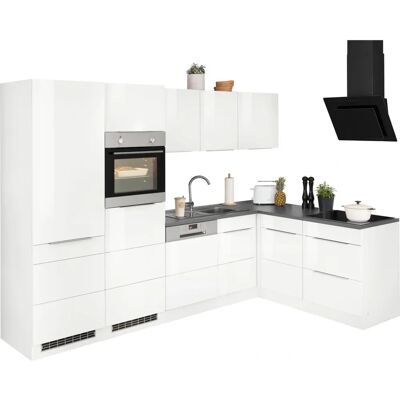 Kochstation KS-Brindisi Winkelküche - Weiß, Anthrazit, 290/170 cm - Winkelküche Kochstation KS-Brindisi Winkelküche - Weiß, Anthrazit, 290/170 cm - Winkelküche